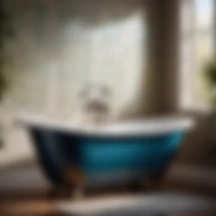 Detailed Close-up of Enamel Finish on 66-inch Cast Iron Alcove Bathtub