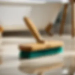 Eco-Friendly Bamboo Bathroom Floor Cleaner Brush