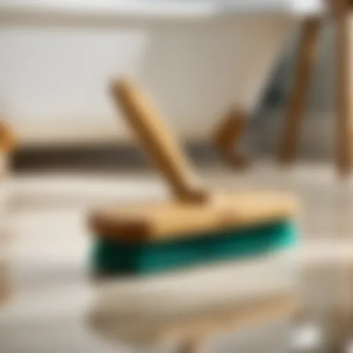 Eco-Friendly Bamboo Bathroom Floor Cleaner Brush