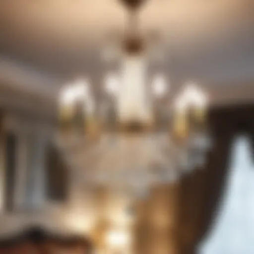 Elegant Crystal Chandelier in Bedroom