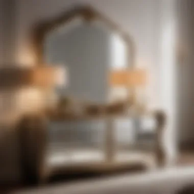Opulent Mirrored Panel Dresser Luxurious dresser with mirrored panels