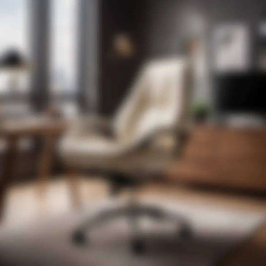 Elegant chair with ergonomic design in a modern home office setting