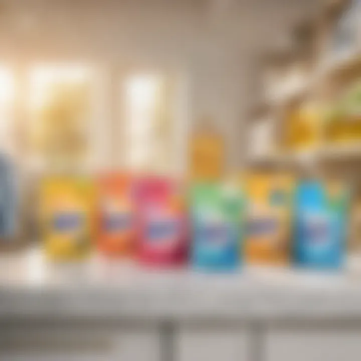 Assortment of laundry powders in different packaging