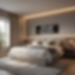 Modern LED strip in a stylish bedroom