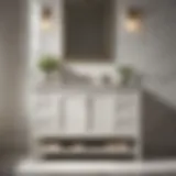 Elegant small bathroom vanity with marble countertop