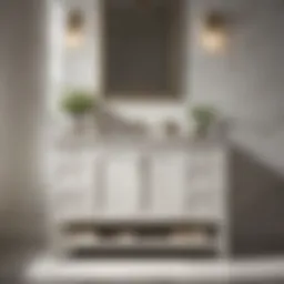 Elegant small bathroom vanity with marble countertop