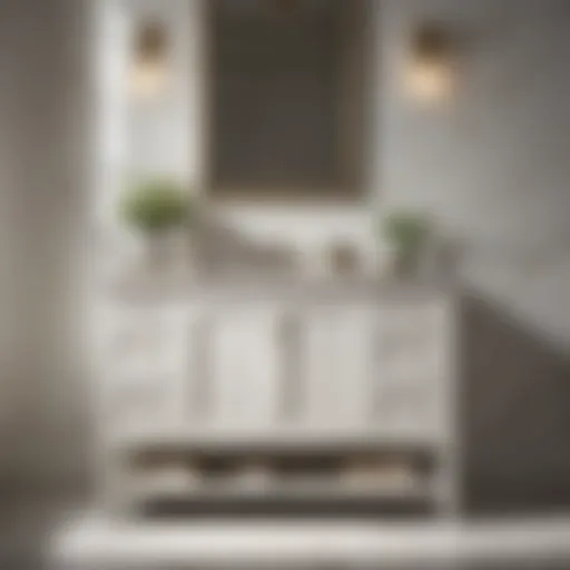 Elegant small bathroom vanity with marble countertop