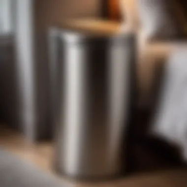 High-quality stainless steel trash can for bedroom