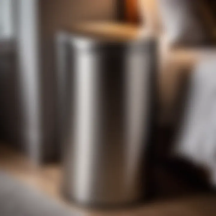 High-quality stainless steel trash can for bedroom