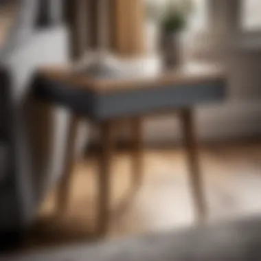 Charming Grey Side Table with Natural Wood Detailing Rustic Grey Side Table with Natural Wood Finish