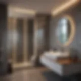 Illuminated modern bathroom with sleek design