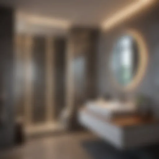 Illuminated modern bathroom with sleek design