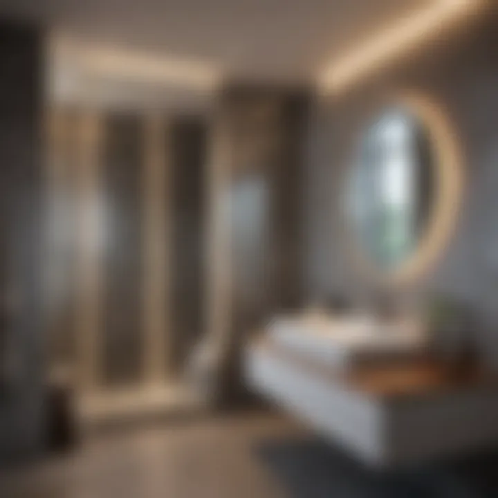 Illuminated modern bathroom with sleek design
