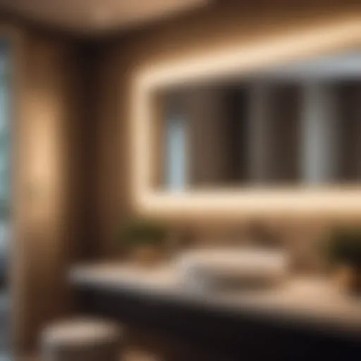 Elegant Glow Elegant night light with soft glow in modern bathroom