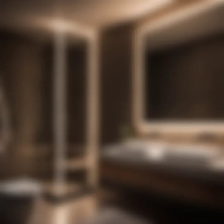 Sleek and minimalist night light design in a contemporary bathroom