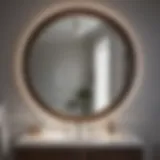 Elegant Round Bathroom Mirror Reflection