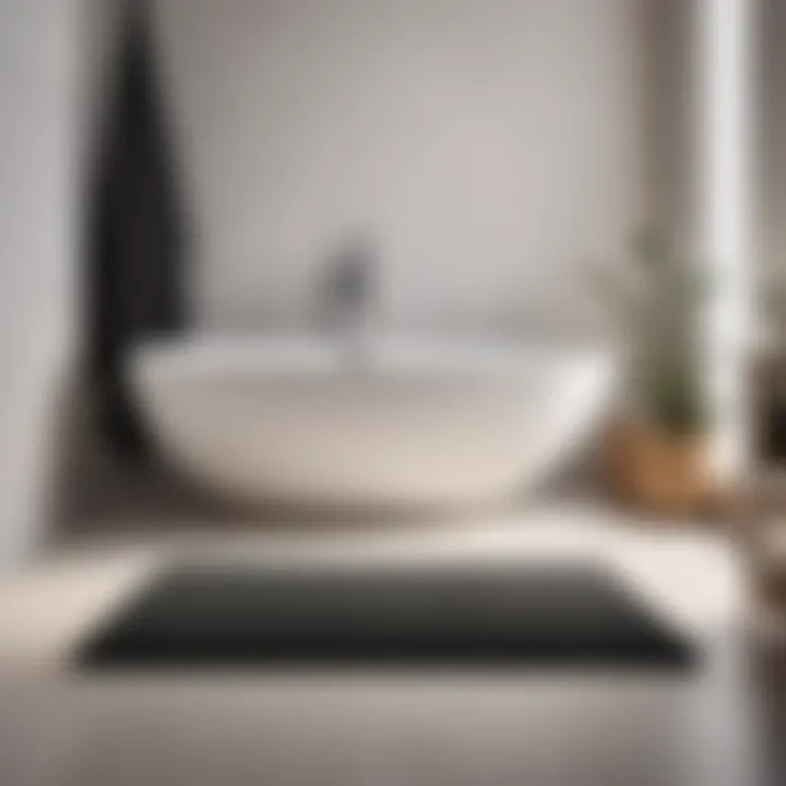 Minimalist Monochrome Small Bathroom Mat Minimalist small bathroom mat in elegant monochrome hues