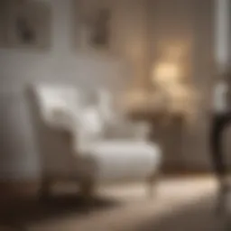 Elegant small white chair with plush cushion