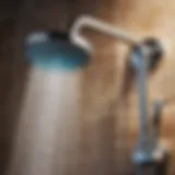 Sparkling shower head with water droplets