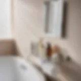 Sleek and stylish bathroom caddy hanging on wall