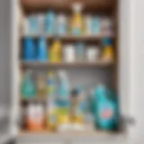 Cleaning Supplies Arranged Neatly