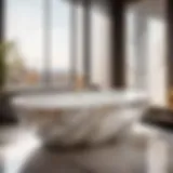 Elegance in Every Detail Luxurious marble bathtub in modern bathroom