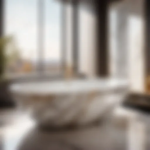 Elegance in Every Detail Luxurious marble bathtub in modern bathroom