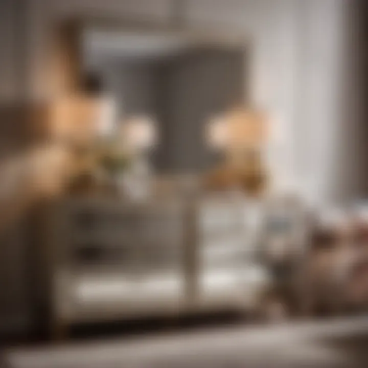 Elegant Mirrored Dresser in Modern Bedroom Elegant mirrored dresser in modern bedroom