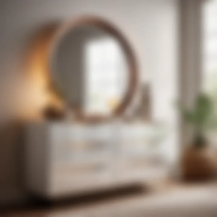 Minimalist Dresser with Sleek Mirror Integration Minimalist dresser with sleek mirror integration