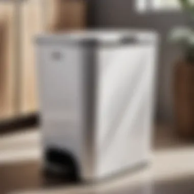 Modern wheeled laundry bin in elegant design