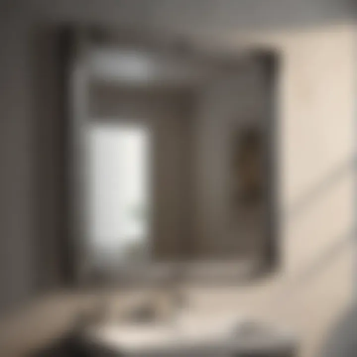 Elegance in Silver: Bathroom Mirror Elegant silver framed bathroom mirror