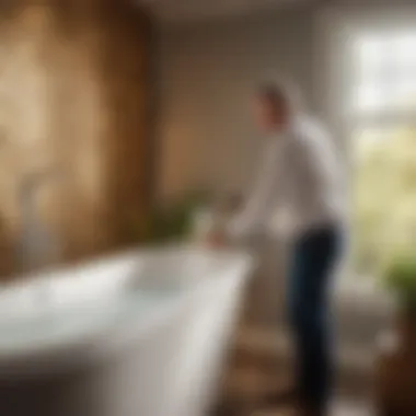 Expert walk-in bathtub installer at work