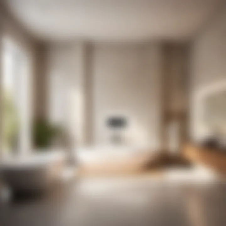 High-power exhaust fan installation process in a spacious bathroom