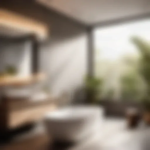 Minimalist bathroom design with high-power exhaust fan