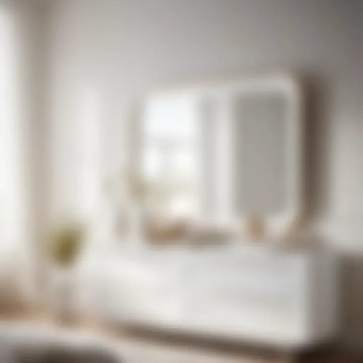 White dresser with elegant mirror