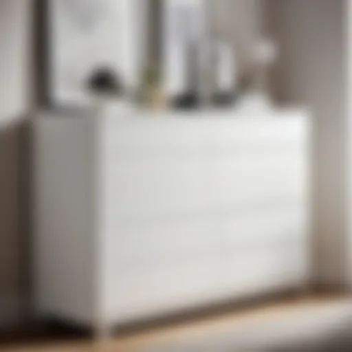 Modern sleek white dresser
