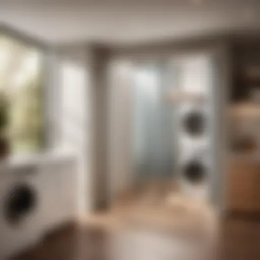 Sleek Folding Door Design in a Contemporary Laundry Room Elegant folding door design in modern laundry room