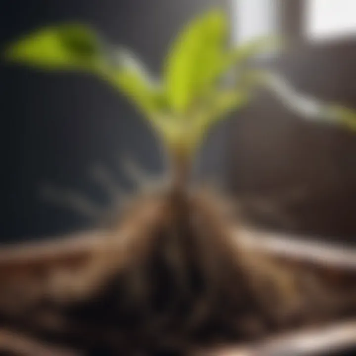 Healthy Indoor Plant Roots Close-up of indoor plant roots in nutrient-rich soil