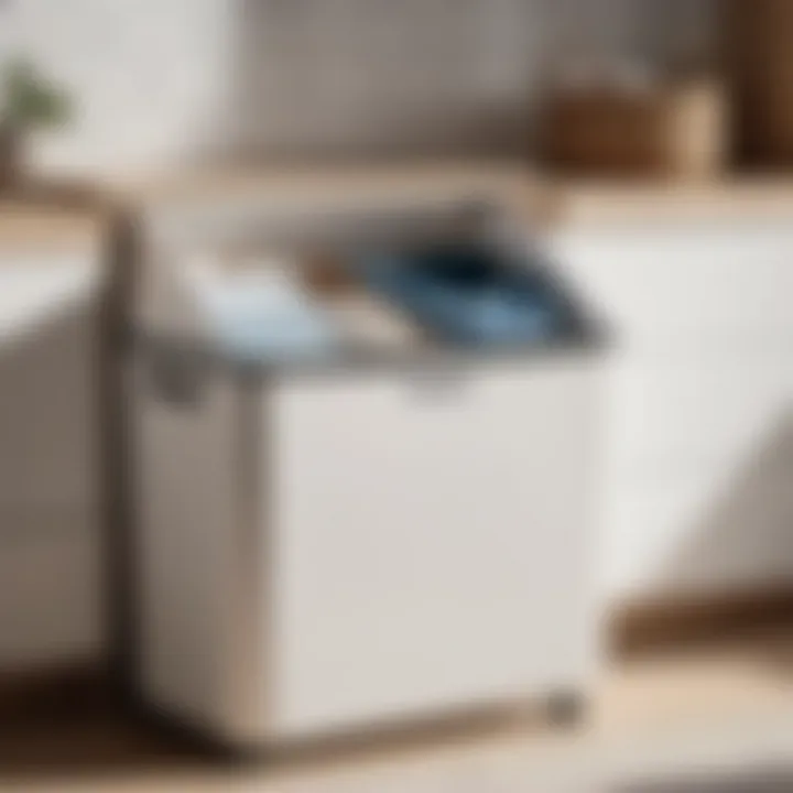 Wheeled laundry bin with innovative storage compartments