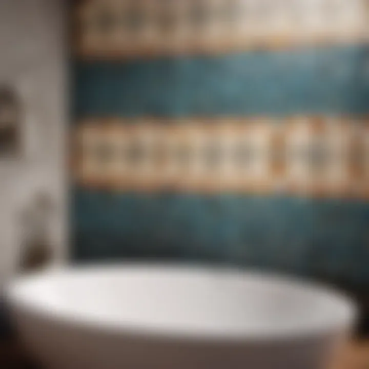 Contemporary Geometric Tile Design Modern geometric tile layout in a bathroom