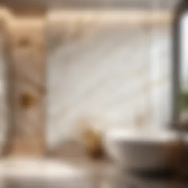 Opulent Marble Wall Tiles Luxurious marble tiles on bathroom walls