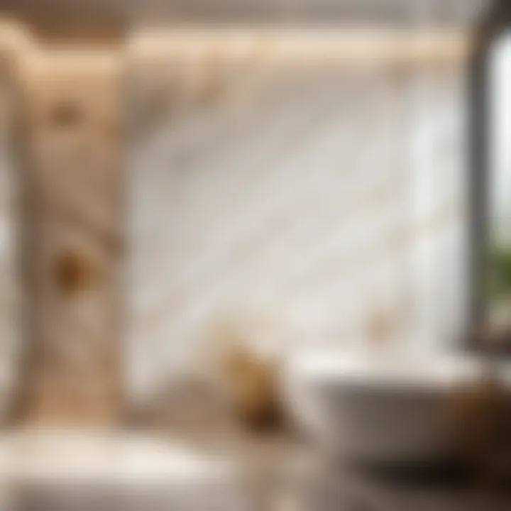 Opulent Marble Wall Tiles Luxurious marble tiles on bathroom walls