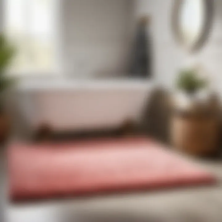 Durable and stylish reversible bath rug in a minimalist bathroom