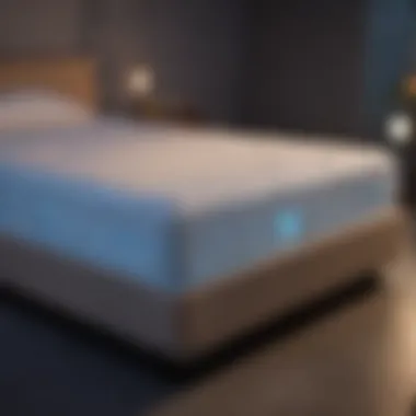 Latex mattress under UV light for sanitization