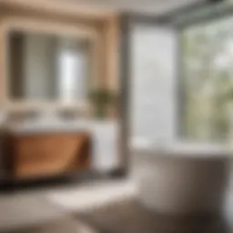 Eco-friendly laundry bin liner hanging in a modern bathroom