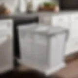 Elegant laundry hamper cabinet pull-out in modern kitchen