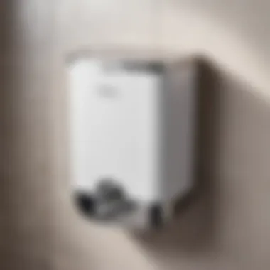 Sophisticated Wall-Mounted Dispenser Sleek wall-mounted laundry powder dispenser