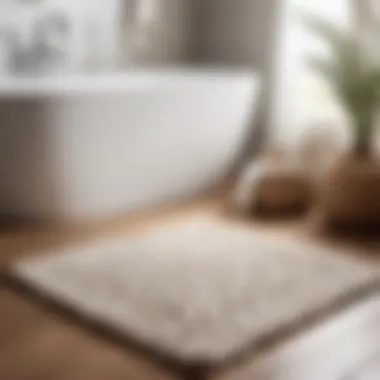 Organic Cotton Hand-Woven Bathroom Rug Organic cotton bathroom rug with intricate hand-woven details