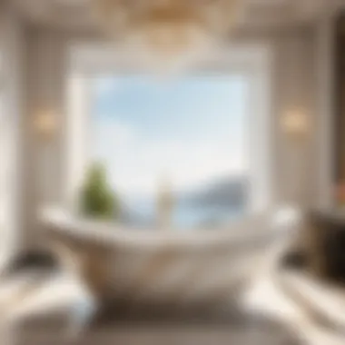 Luxurious Marble Design Freestanding Soaking Bathtub