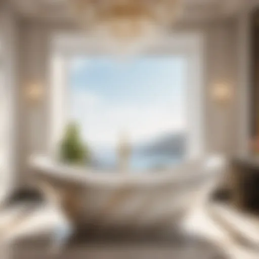 Elegance in Marble: Freestanding Beauty Luxurious Marble Design Freestanding Soaking Bathtub